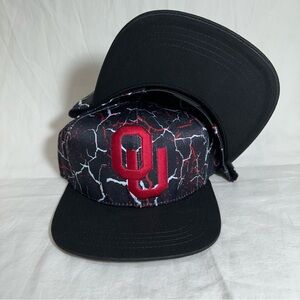 Oklahoma Sooners Snapback Hat Storm Lightning Black Red Dyme Lyfe Big Logo New
